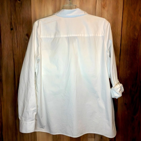 TOMMY HILFIGER Women’s white zip front blouse- XL - Picture 2 of 3